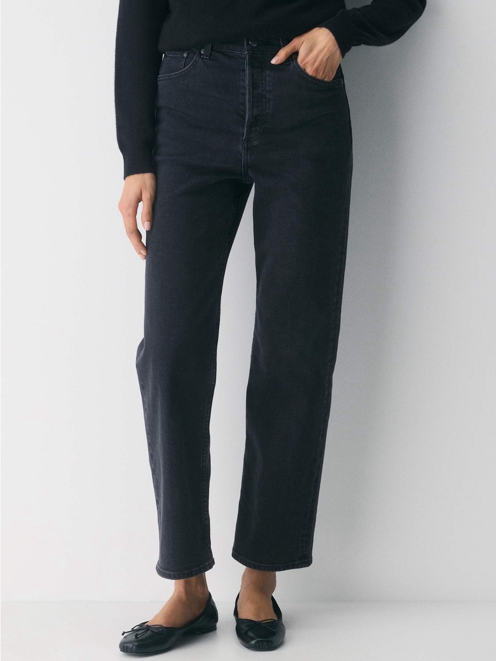 Denim Forum The Arlo High Rise Straight Jeans Black 28x28 - Picture 10 of 15